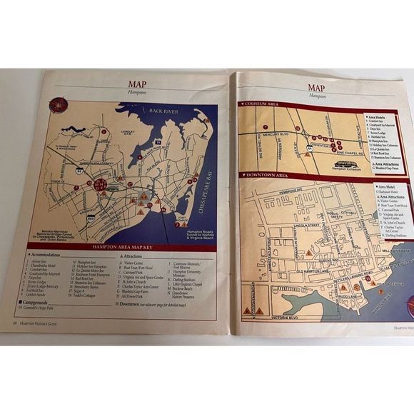 Historic Hampton Fishermans Wharf 1994 Visitors Guide Ad Advertisement Map Bookl - Picture 7 of 7